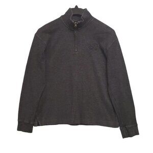 Aeropostale Sweater Mens Large Charcoal Gray Quarter Zip Mock Neck